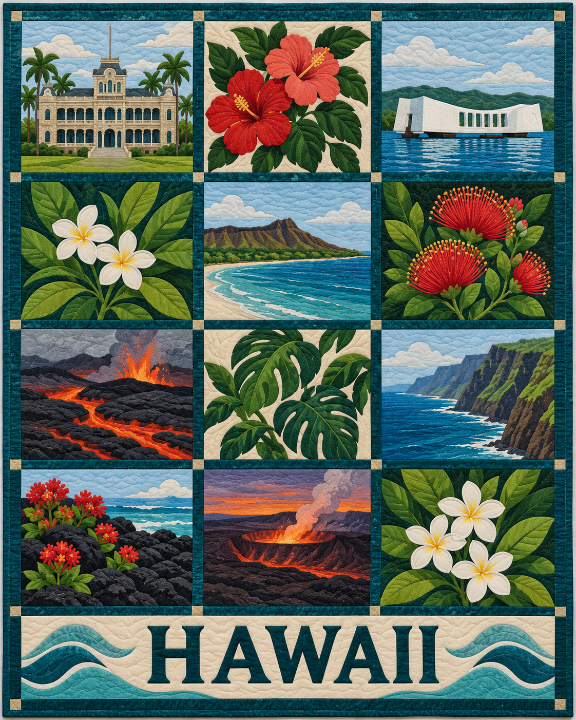 Hawaii Heritage Album quilt blanket design