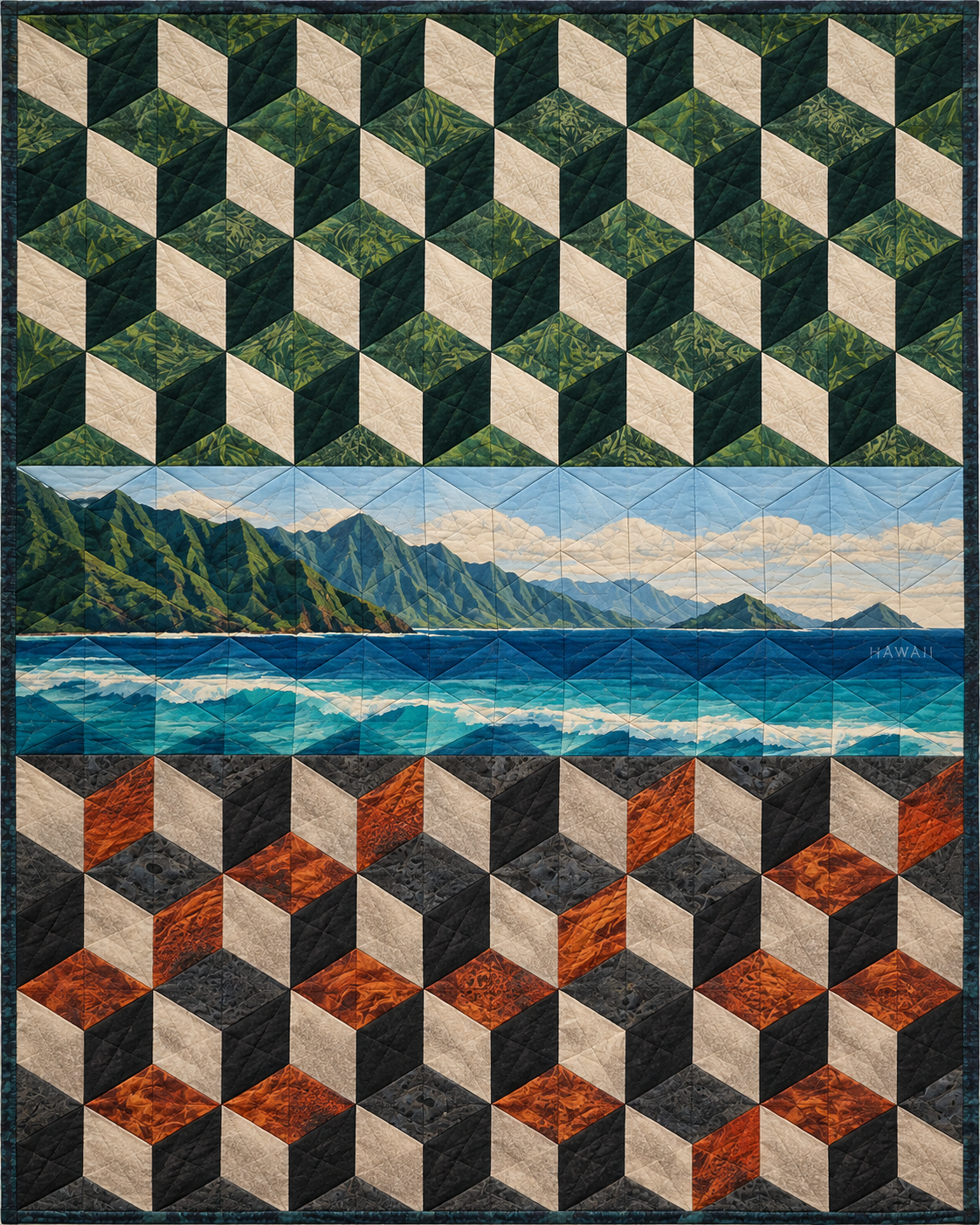 Hawaii Diamond Horizon quilt blanket design