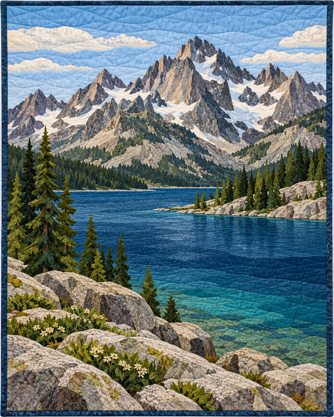 Idaho River Landscape quilt blanket design