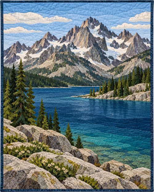 Idaho River Landscape quilt blanket design
