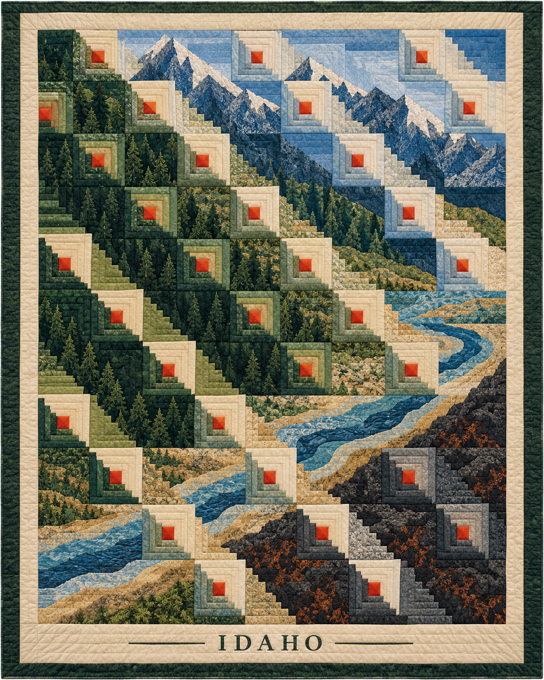 Idaho Cabin Light quilt blanket design