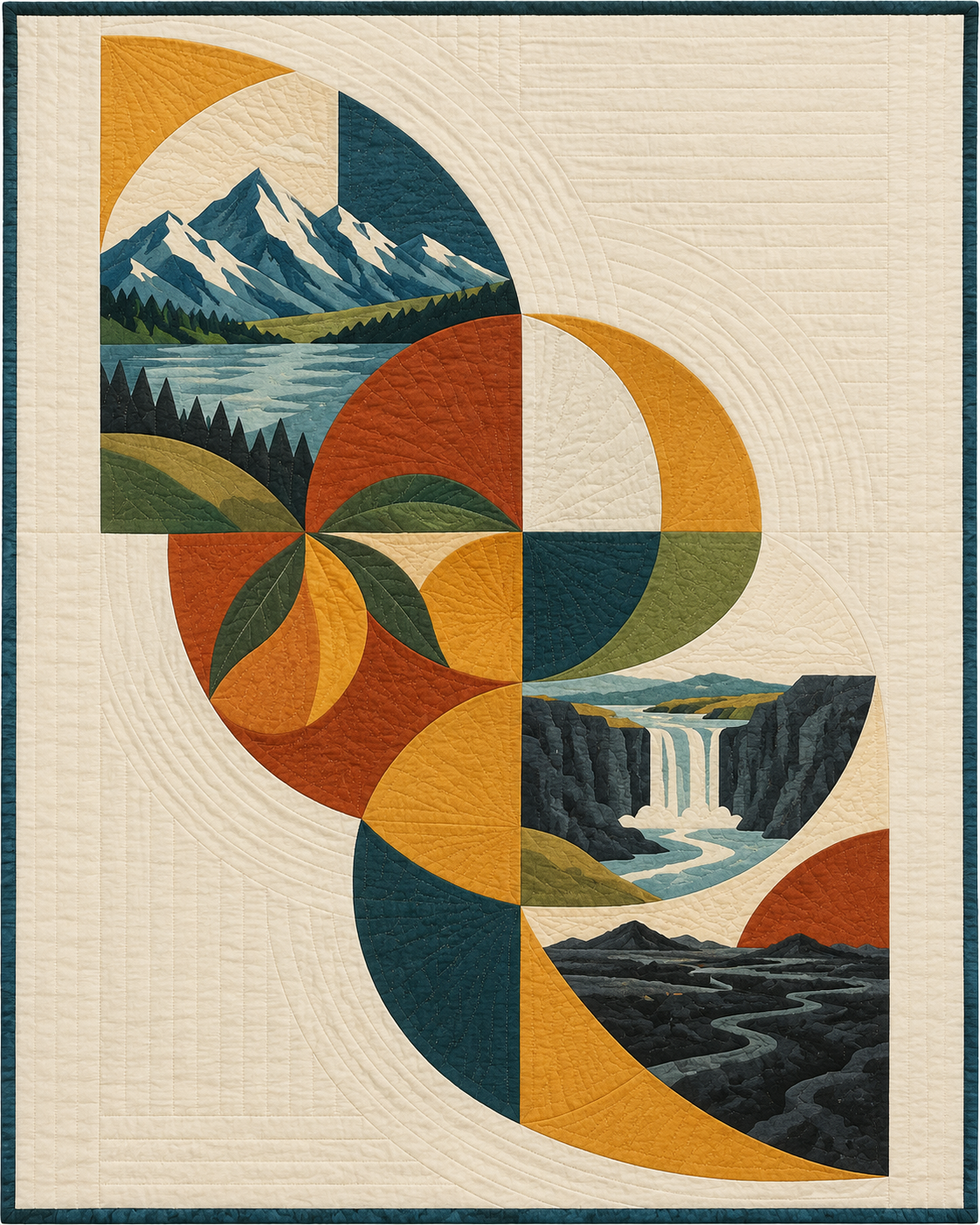 Idaho Morning Orchard quilt blanket design