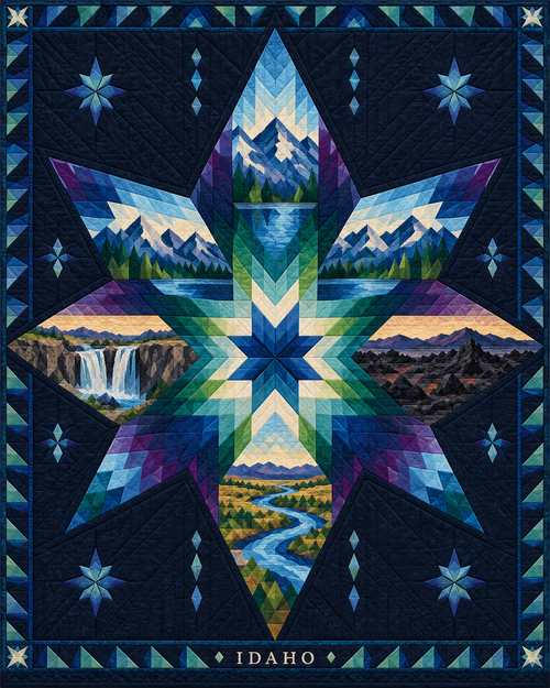 Idaho Night Stars quilt blanket design