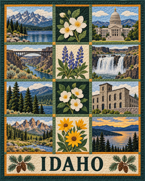 Idaho Heritage Album quilt blanket design