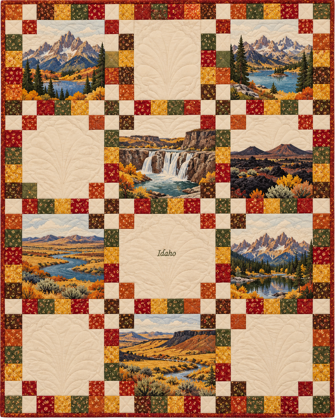 Idaho Harvest Chain quilt blanket design
