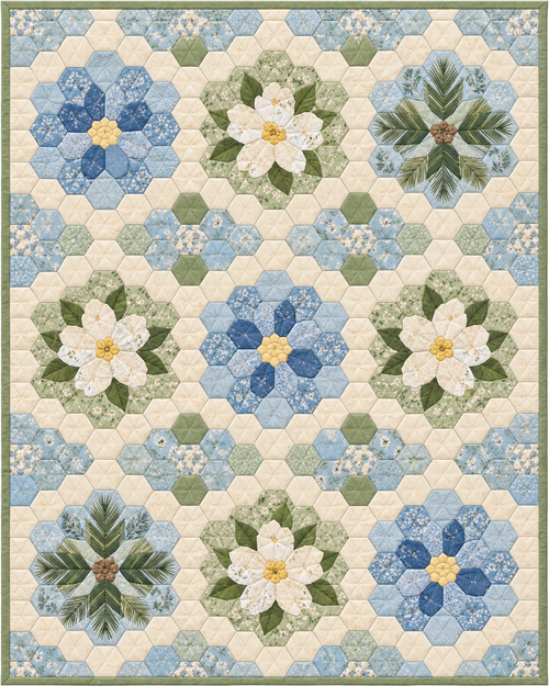 Idaho Garden Hexagons quilt blanket design