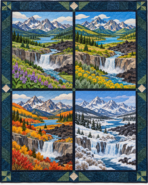 Idaho Seasonal Windows quilt blanket design
