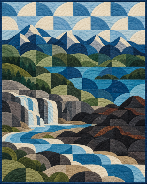 Idaho Rolling Curves quilt blanket design