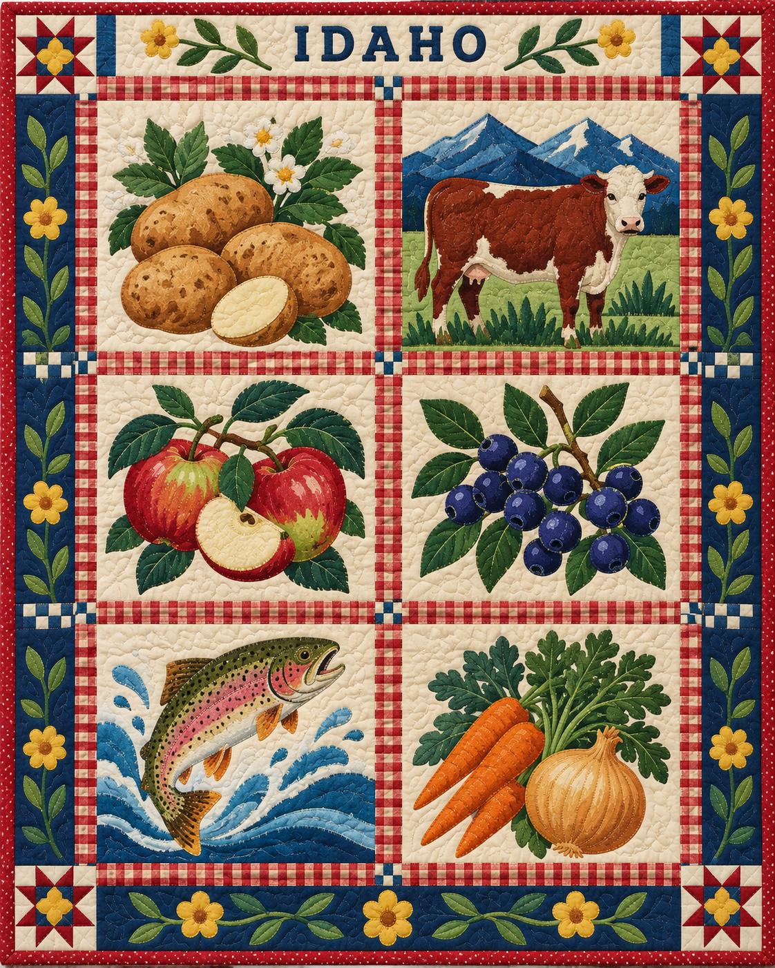 Idaho Local Table quilt blanket design