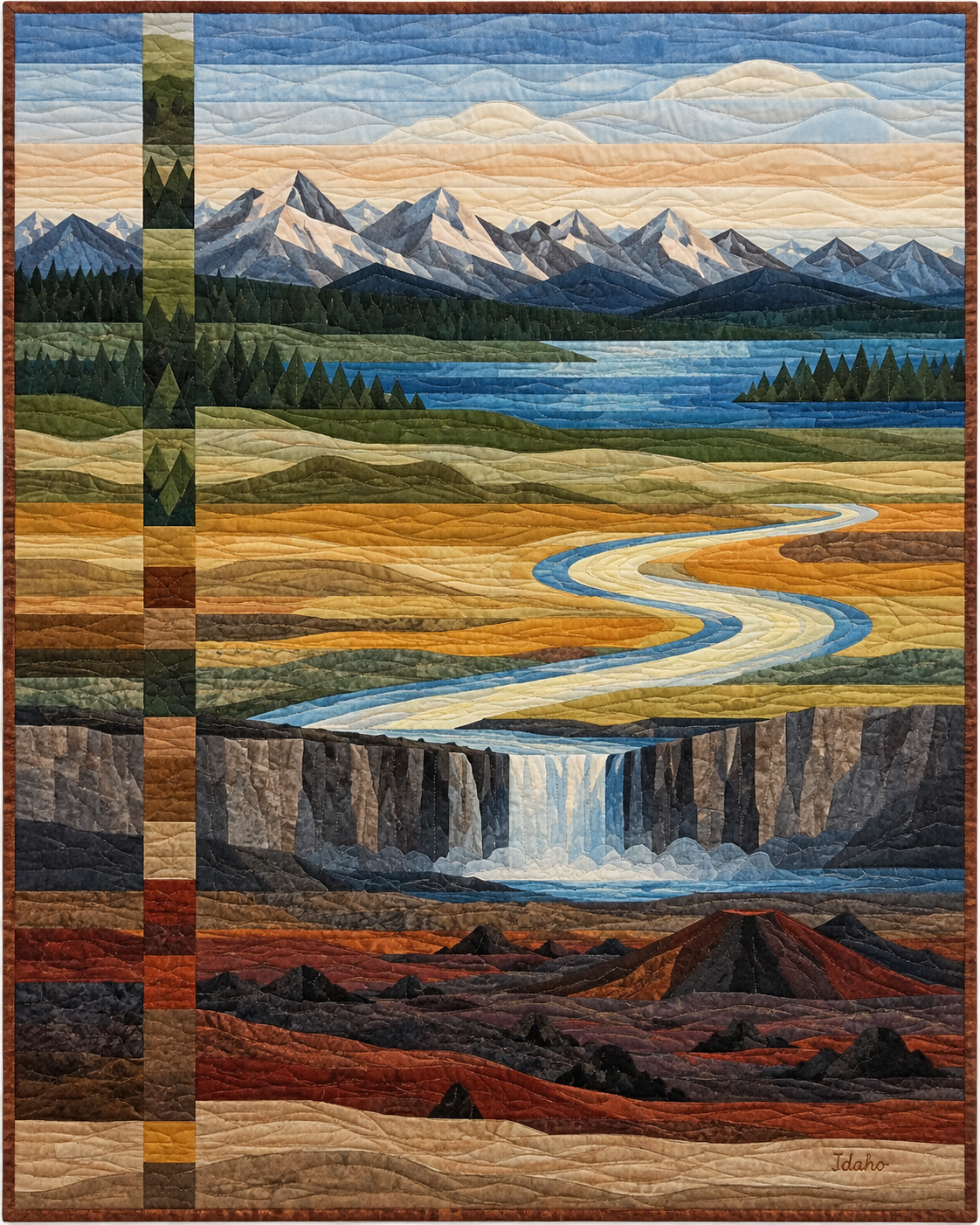 Idaho Landscape Strata quilt blanket design
