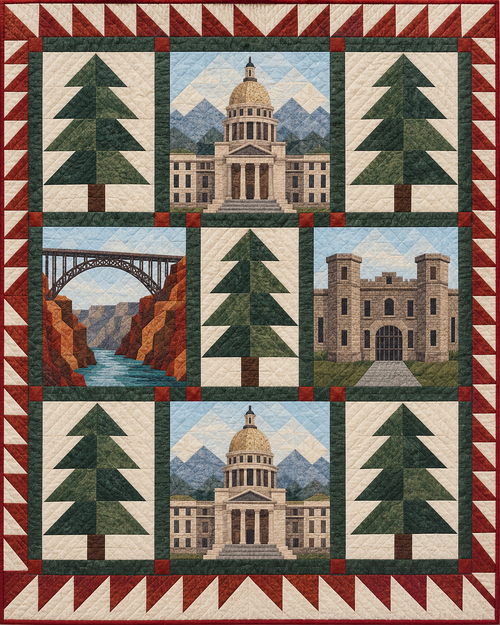Idaho Town Houses quilt blanket design