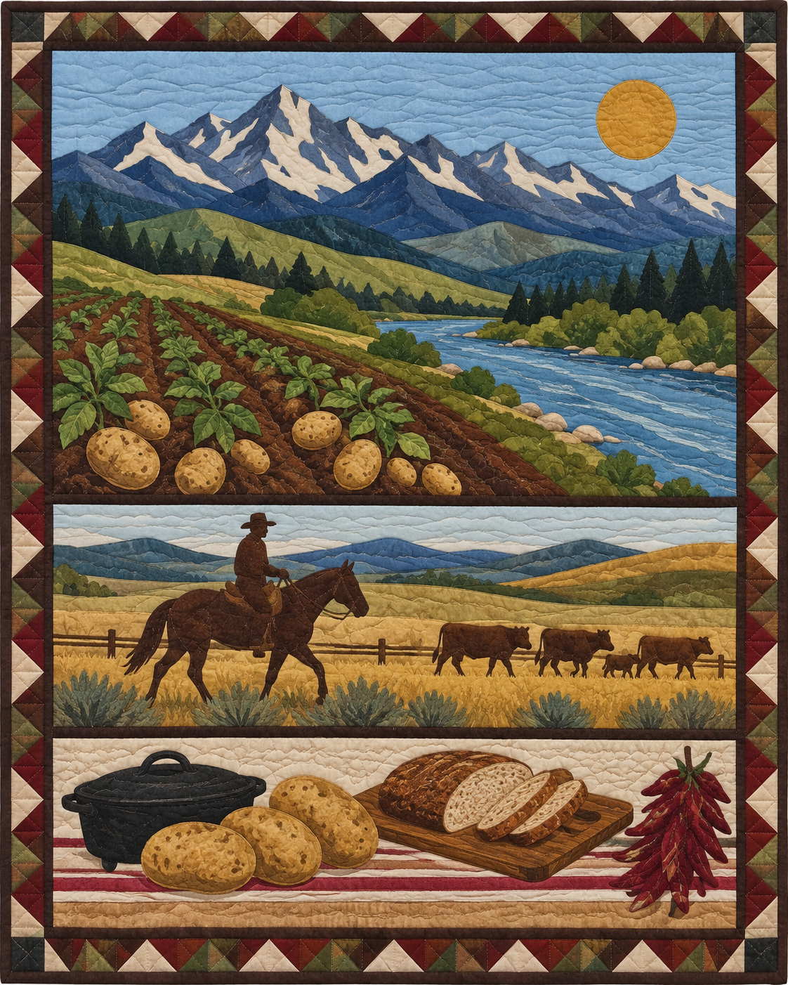 Idaho Music and Gathering quilt blanket design