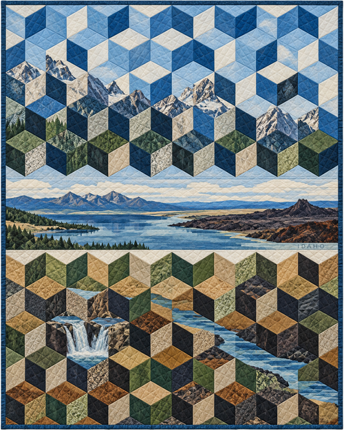 Idaho Diamond Horizon quilt blanket design