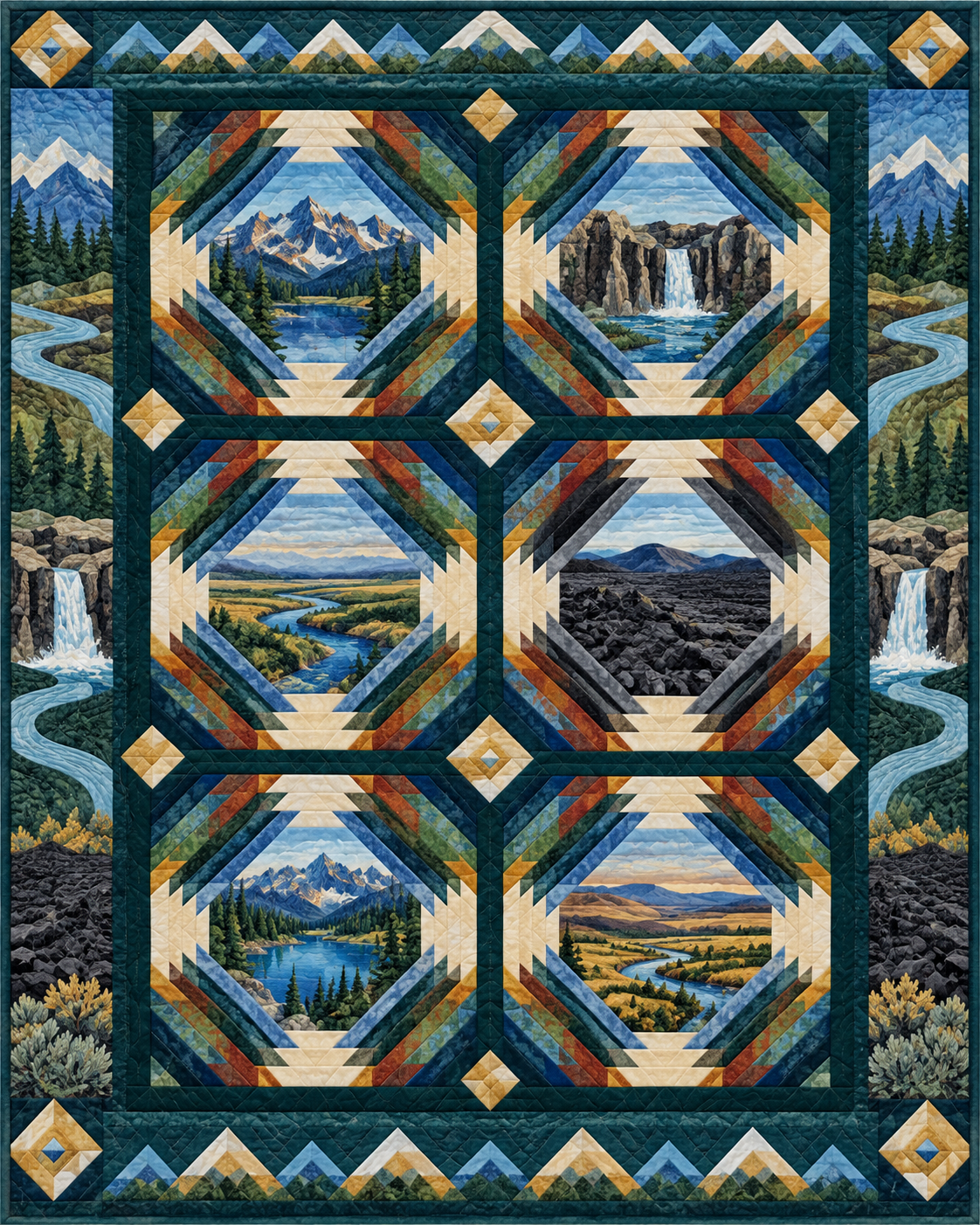 Idaho Pineapple Radiance quilt blanket design