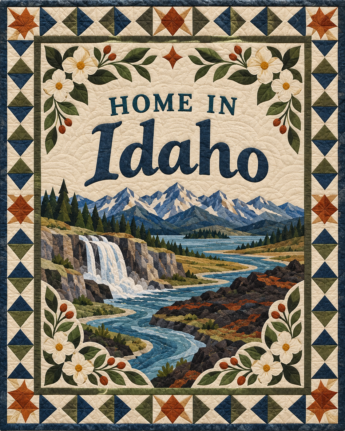 Idaho Home Saying quilt blanket design