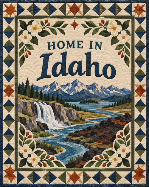 Idaho Home Saying quilt blanket design