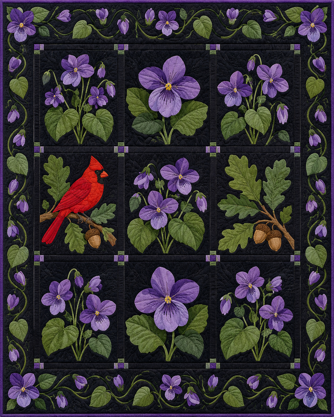Illinois Flower Garden quilt blanket design