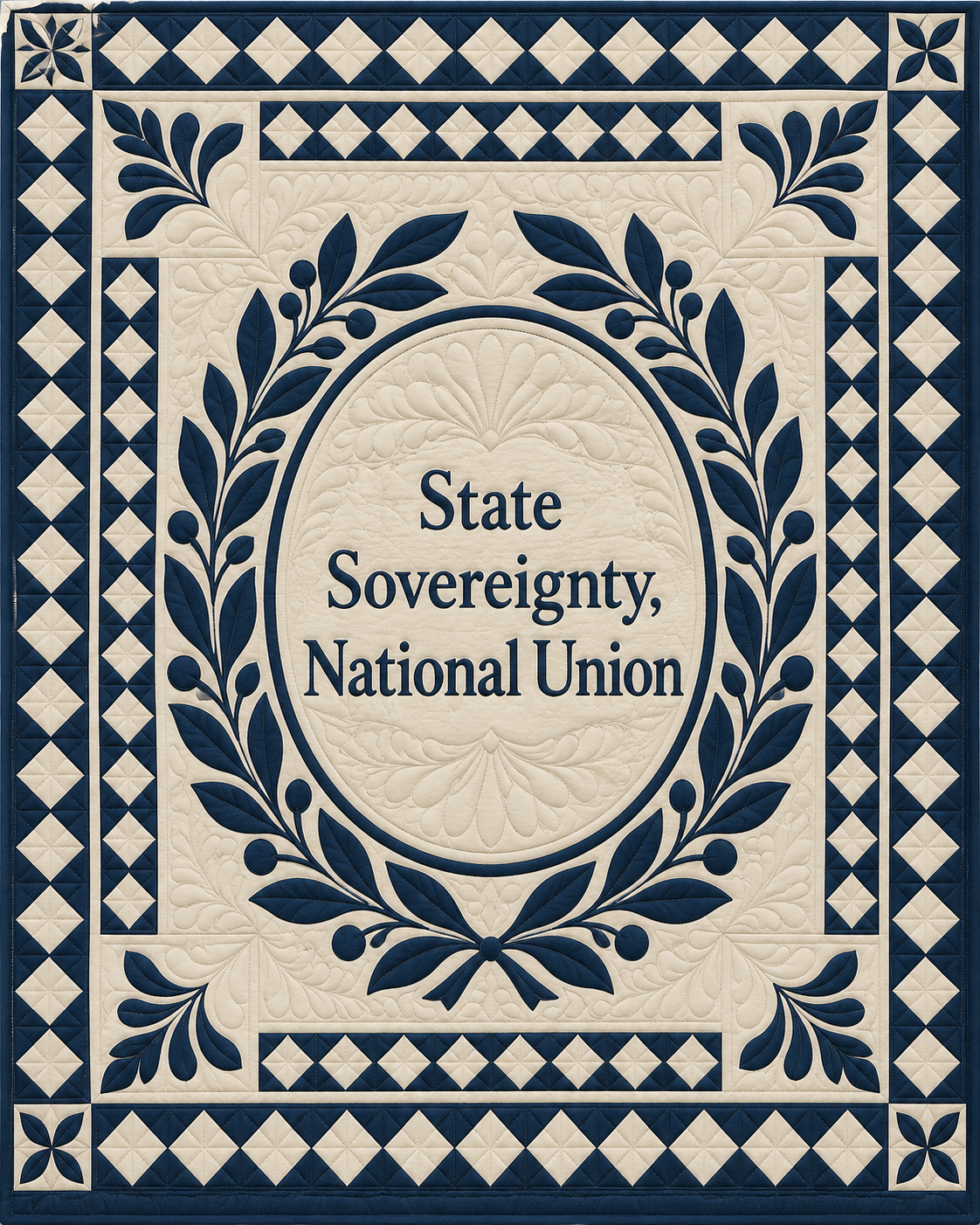 Illinois Motto Medallion quilt blanket design