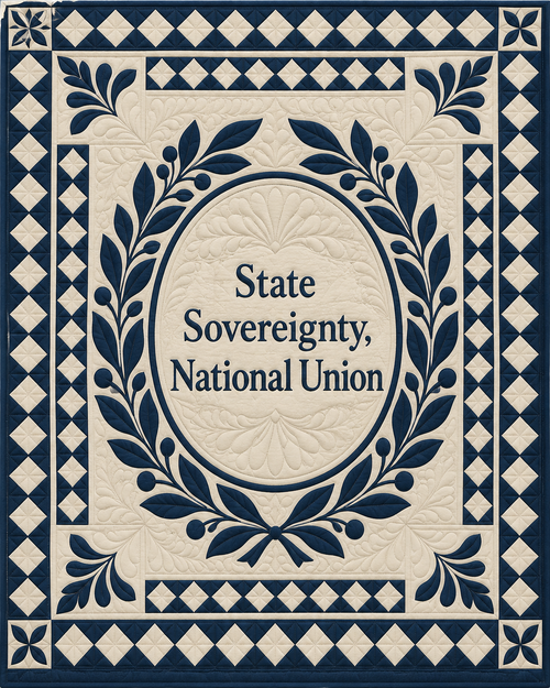 Illinois Motto Medallion quilt blanket design