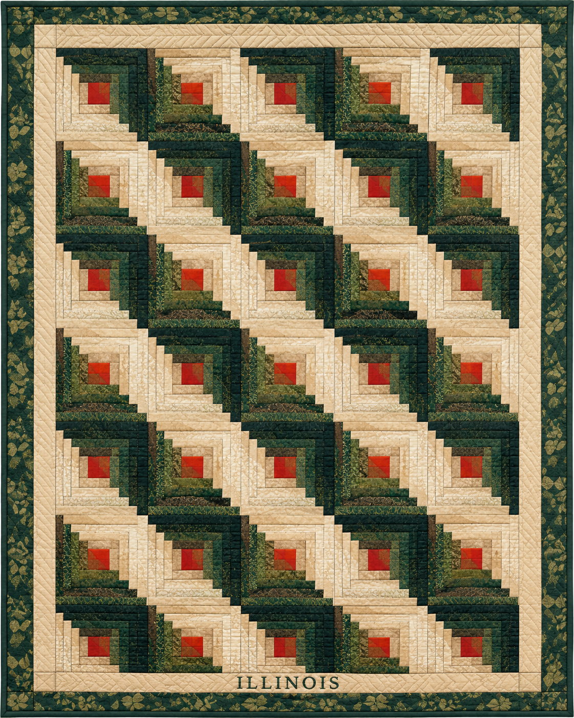Illinois Cabin Light quilt blanket design