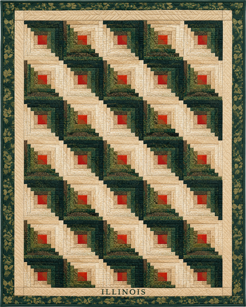Illinois Cabin Light quilt blanket design