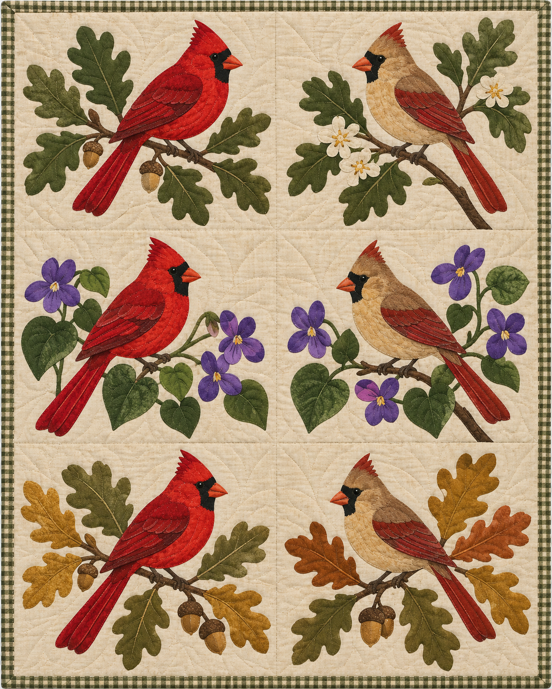 Illinois Birdsong quilt blanket design