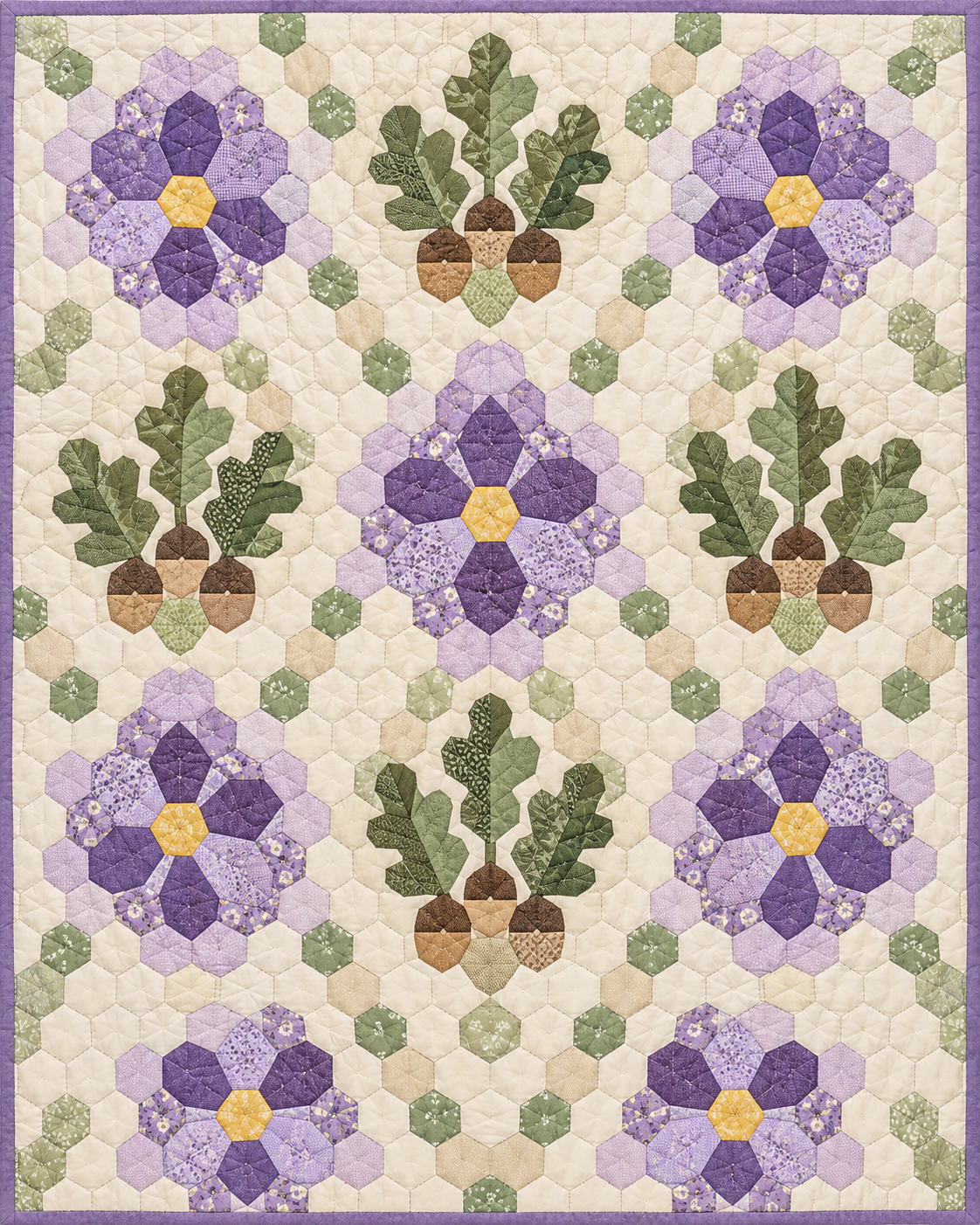 Illinois Garden Hexagons quilt blanket design
