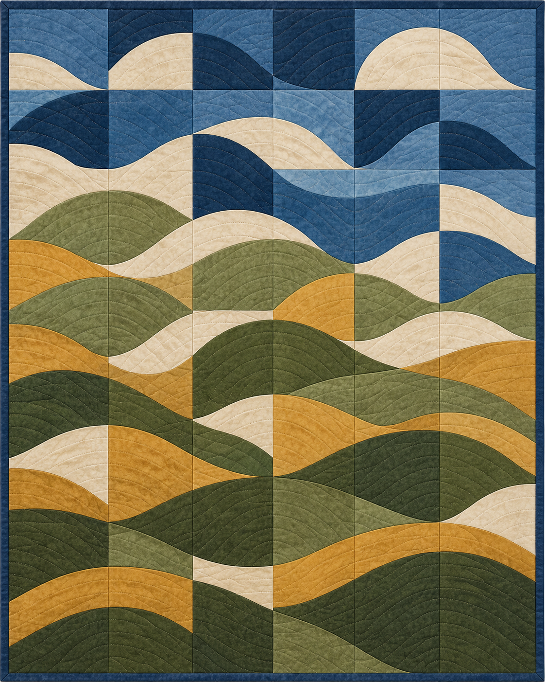 Illinois Rolling Curves quilt blanket design