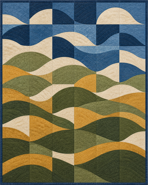 Illinois Rolling Curves quilt blanket design