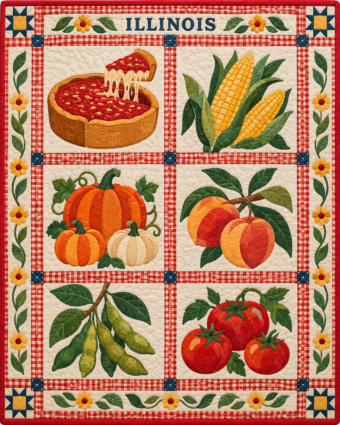 Illinois Local Table quilt blanket design