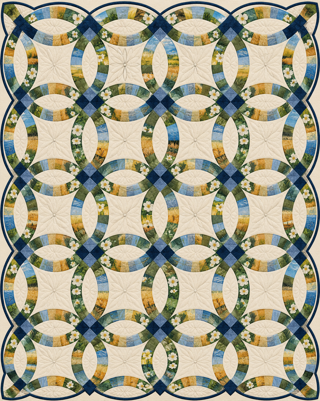 Illinois Ribbon Rings quilt blanket design
