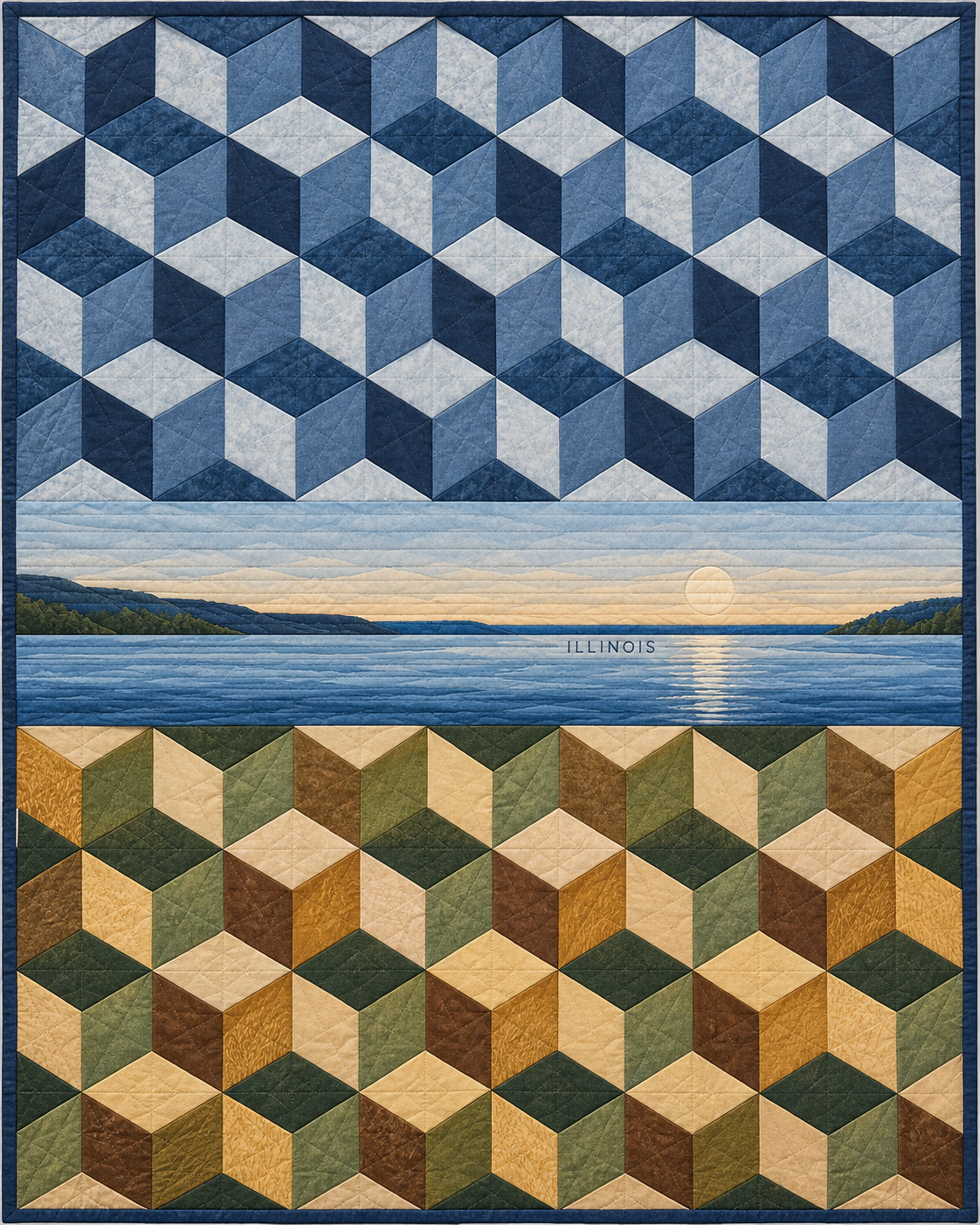 Illinois Diamond Horizon quilt blanket design