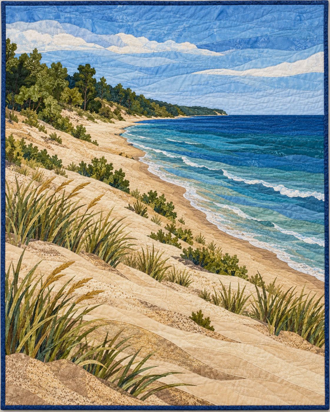 Indiana River Landscape quilt blanket design