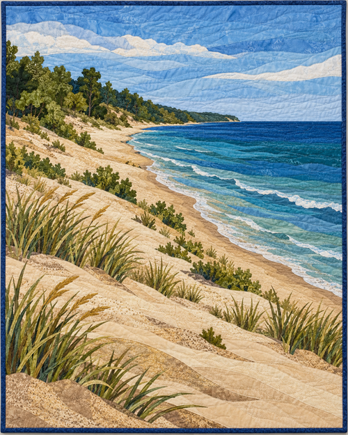 Indiana River Landscape quilt blanket design