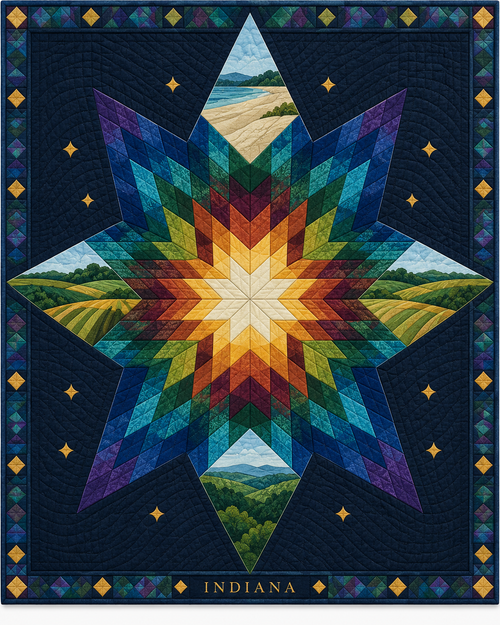 Indiana Night Stars quilt blanket design