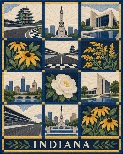 Indiana Heritage Album quilt blanket design