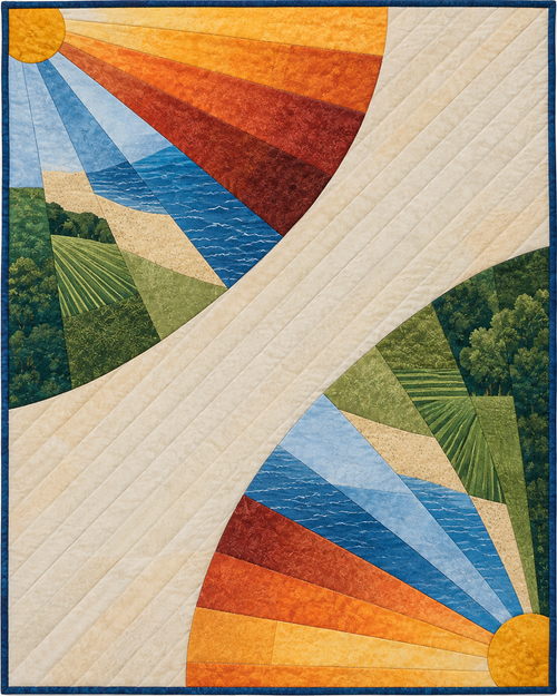 Indiana Sunrise Fans quilt blanket design
