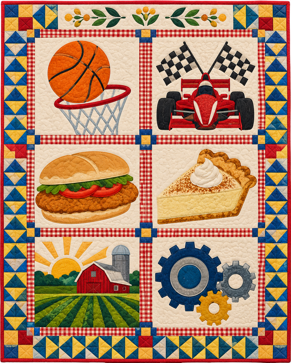 Indiana Local Table quilt blanket design