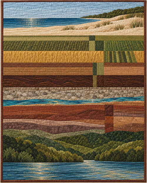 Indiana Landscape Strata quilt blanket design