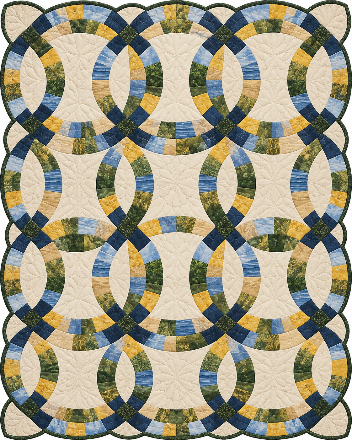 Indiana Ribbon Rings quilt blanket design