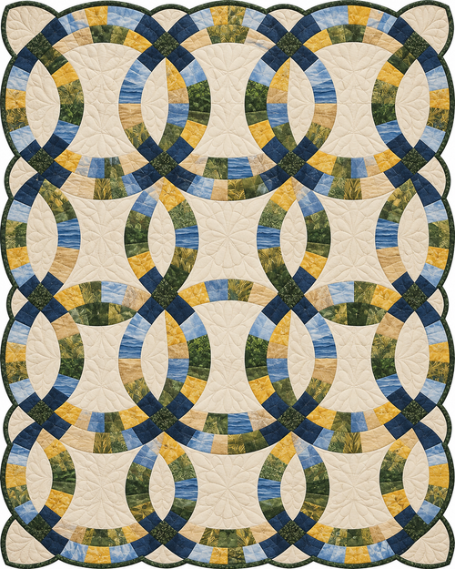Indiana Ribbon Rings quilt blanket design