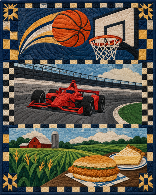 Indiana Music and Gathering quilt blanket design