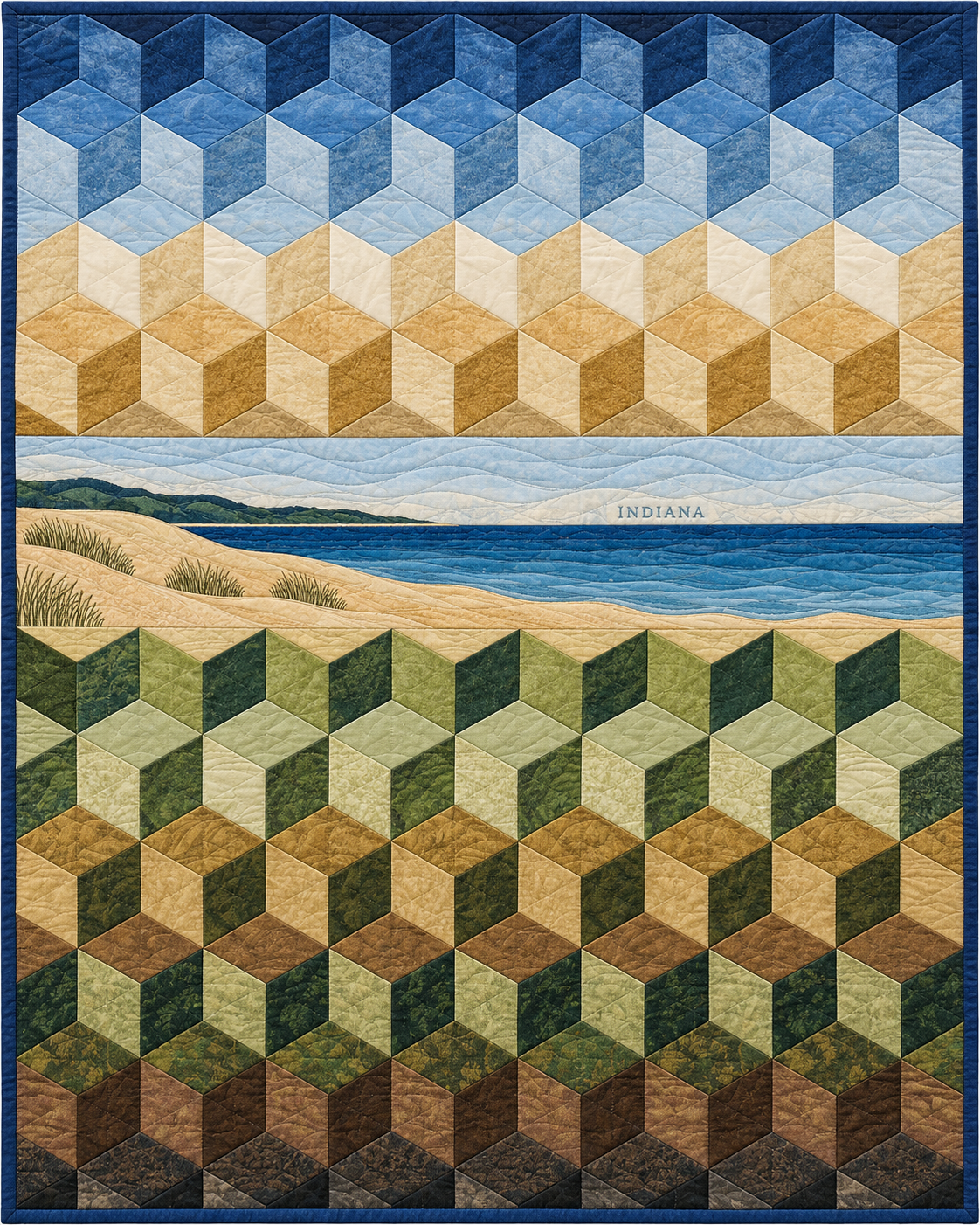 Indiana Diamond Horizon quilt blanket design