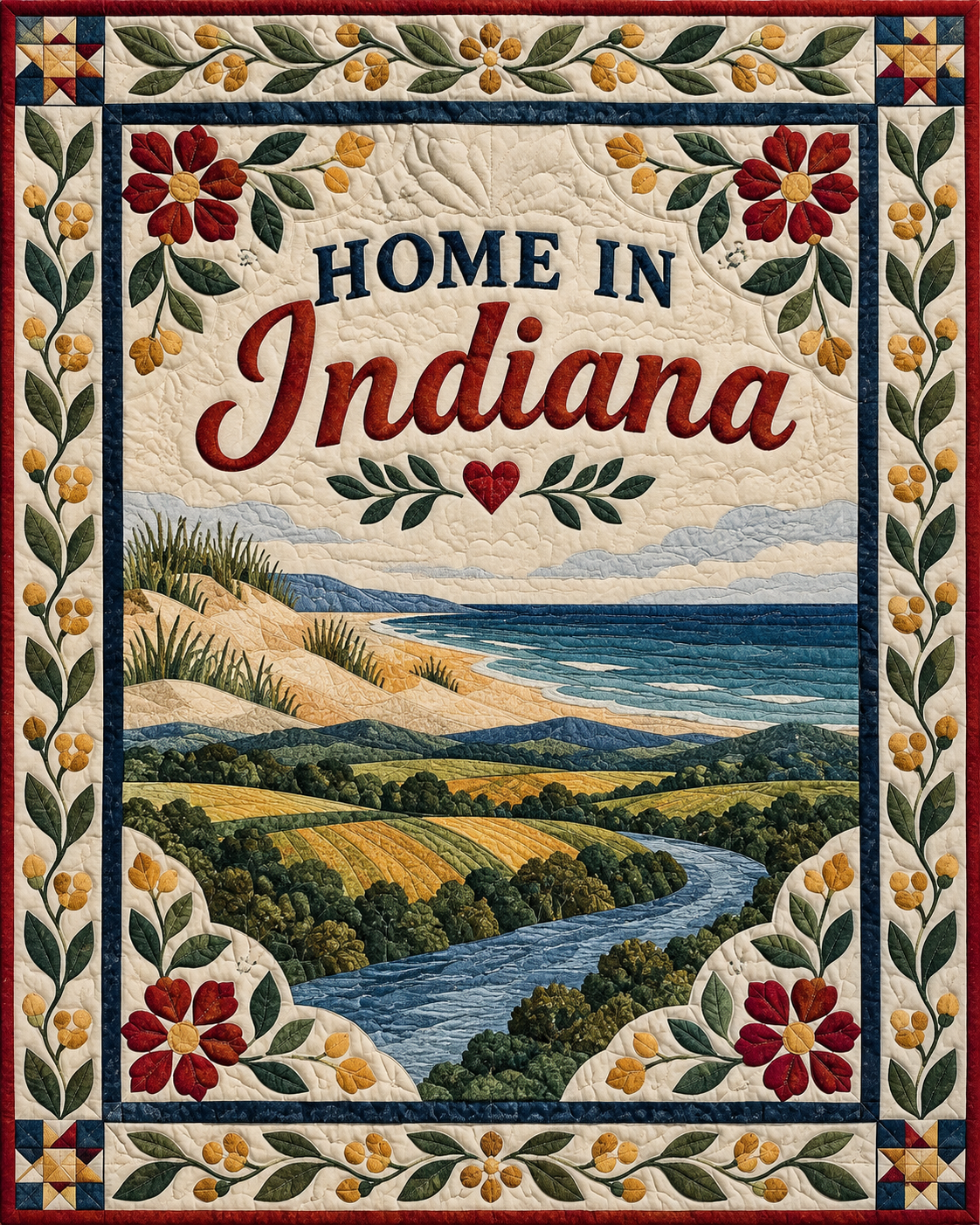 Indiana Home Saying quilt blanket design