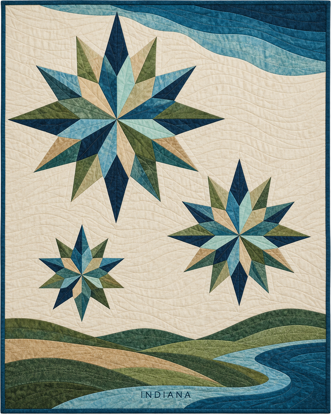 Indiana Modern Compass quilt blanket design