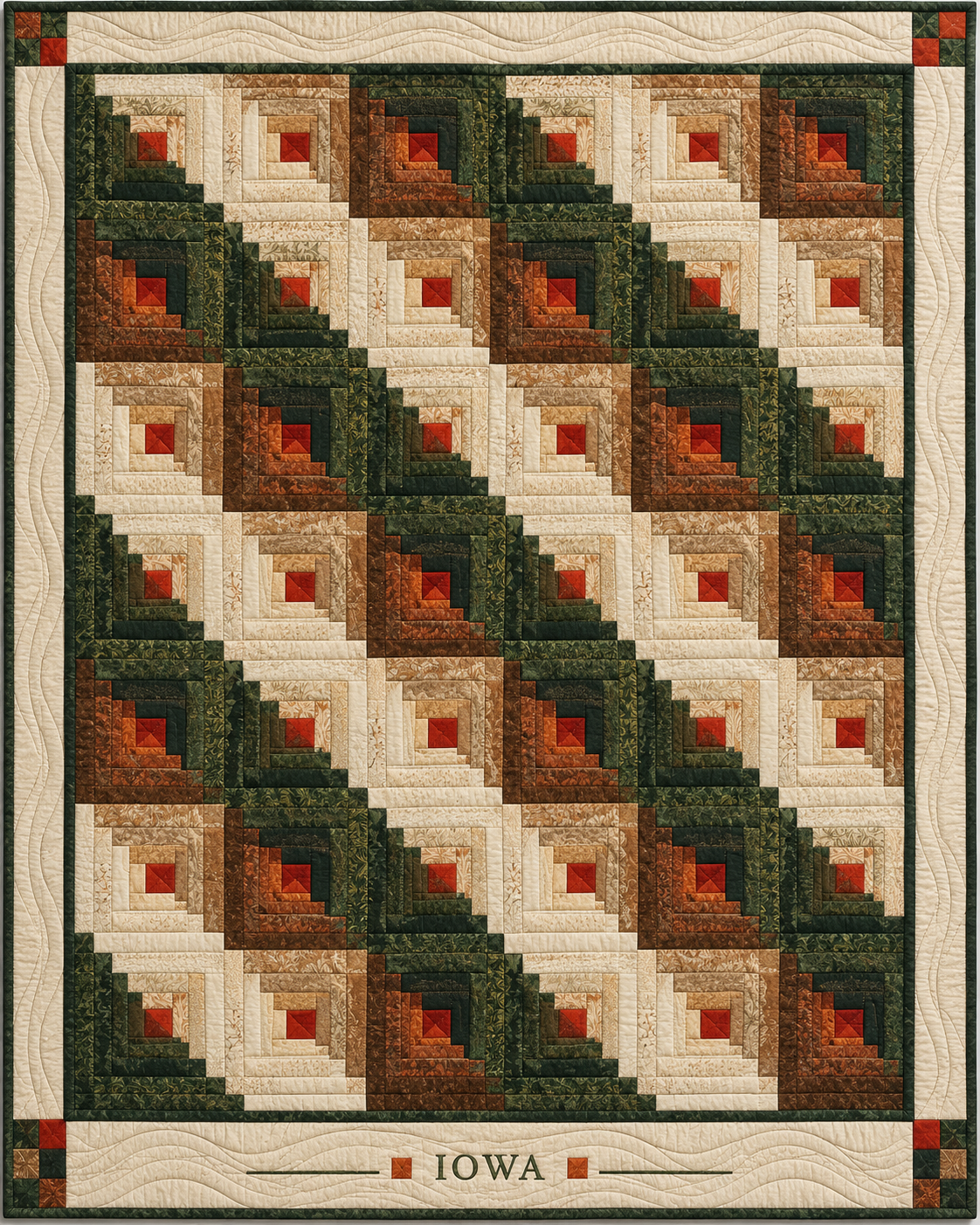 Iowa Cabin Light quilt blanket design