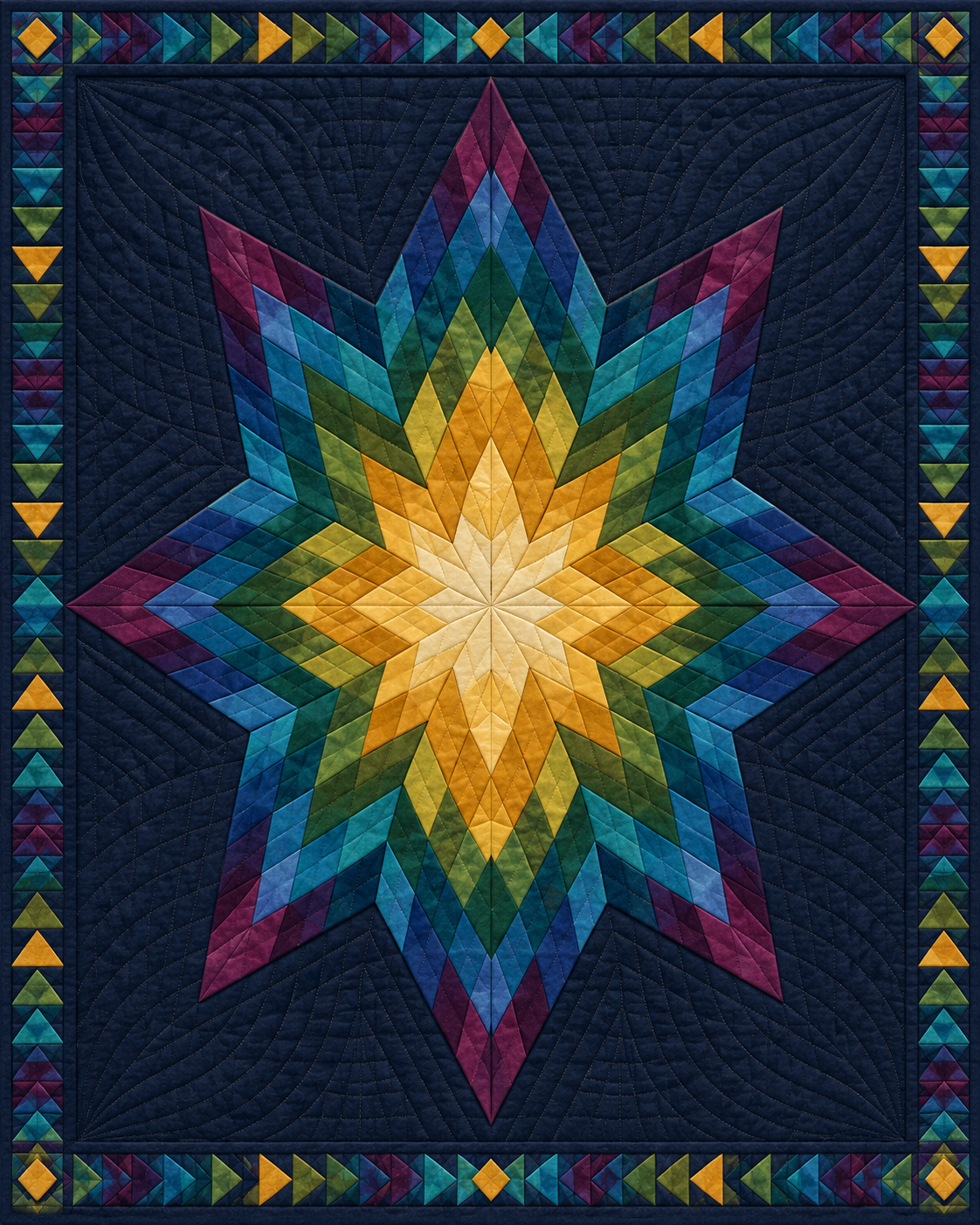 Iowa Night Stars quilt blanket design