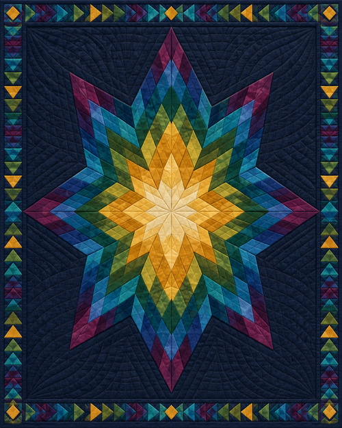 Iowa Night Stars quilt blanket design