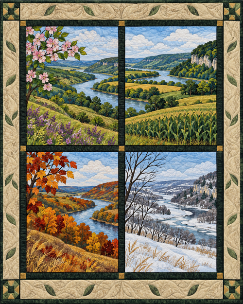 Iowa Seasonal Windows quilt blanket design