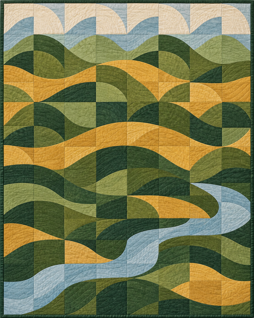 Iowa Rolling Curves quilt blanket design